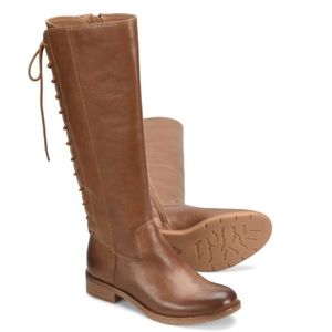 Sofft Sharnell tall lace up leather boot with inside zipper size 8.5